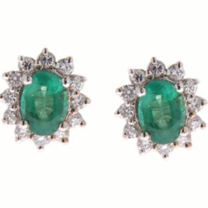 Rosette Earrings with Emeralds