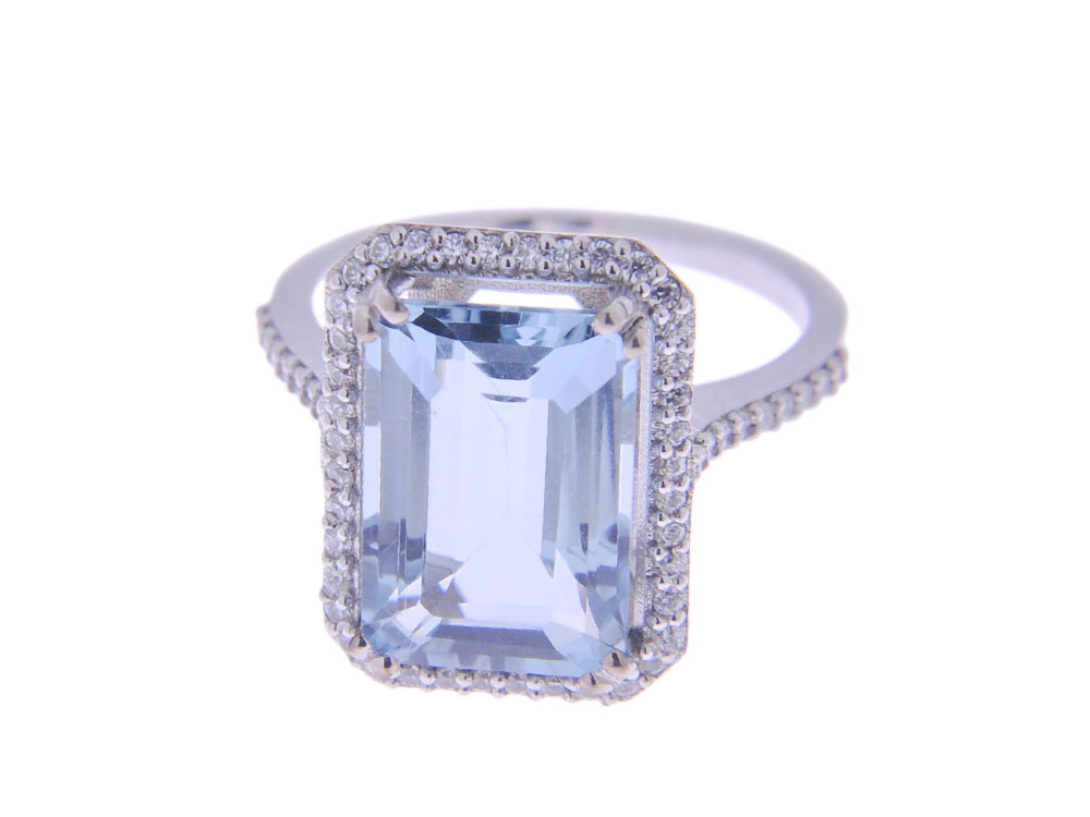Δαχτυλίδι Aquamarine Λευκό Χρυσό Δαχτυλίδι Aquamarine Λευκό Χρυσό
